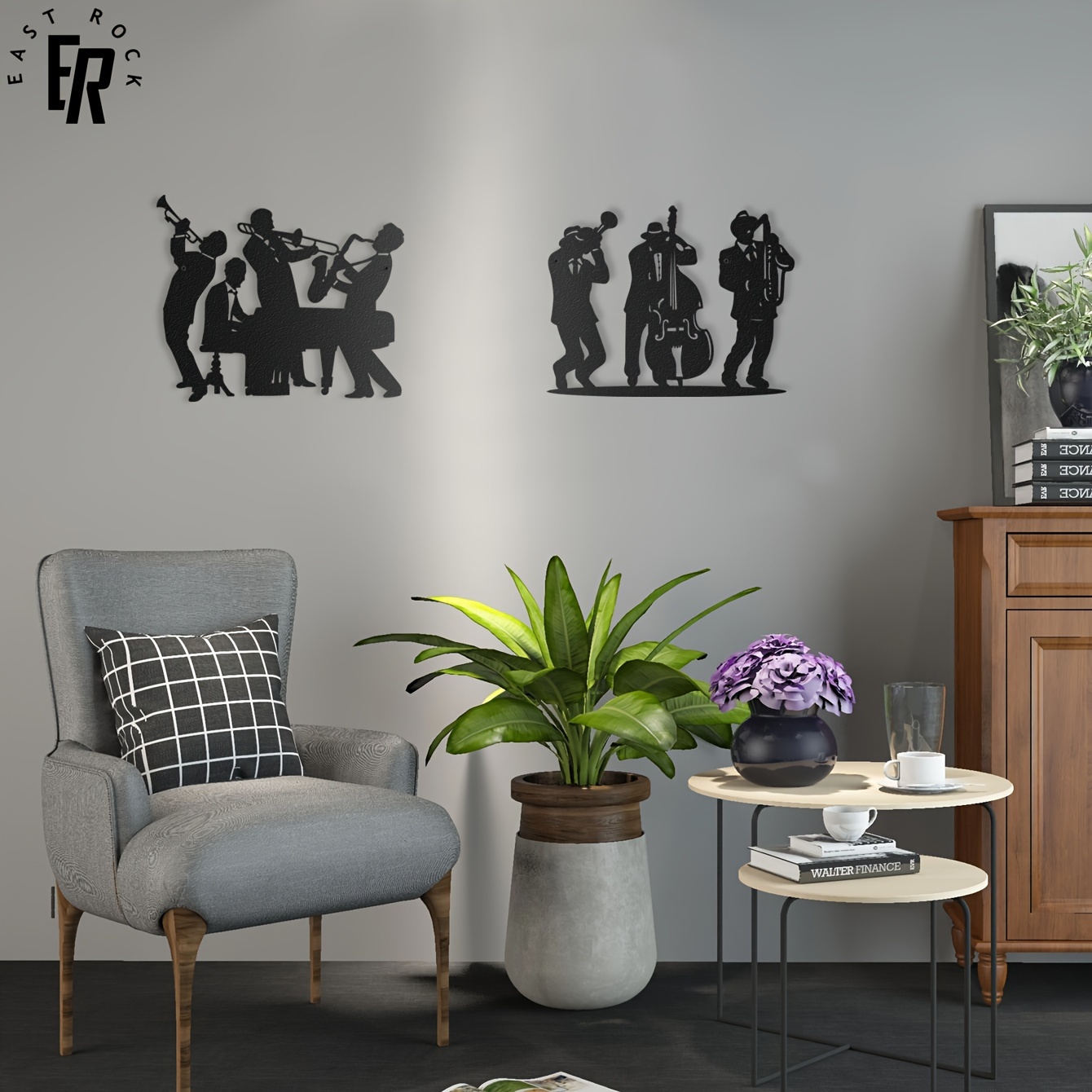 Art Craft Bar - Metalowa sylwetka muzyka na ścianę -