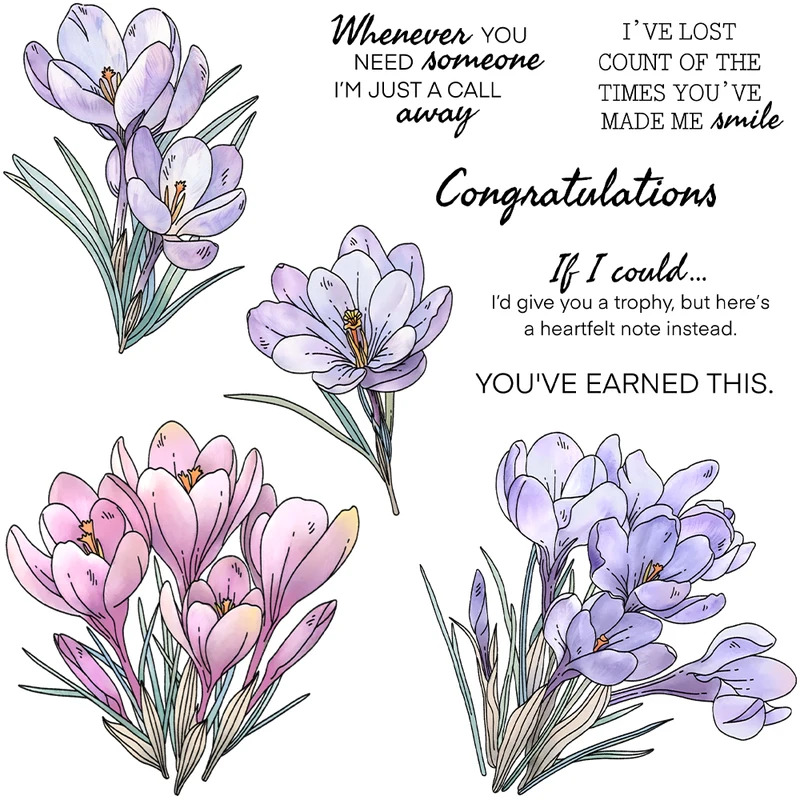 Rubber Stamp Blank - Wykrojniki Zephyranthes Candida, przezroczyste stemple, metalowe
