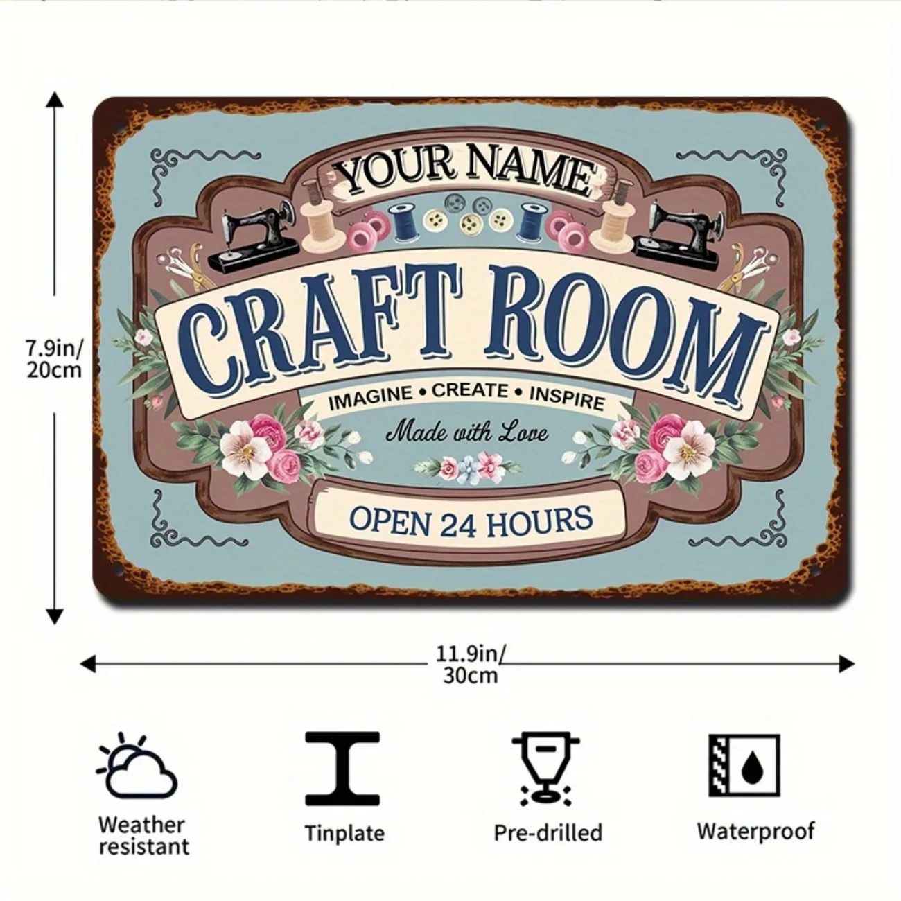 Art Craft Room - Metalowa tabliczka z własnym imieniem do
