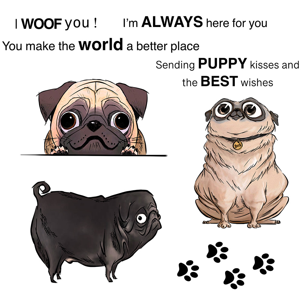 Rubber Stamp Blank - MangoCraft Cute Cartoon psy domowe wyczyść