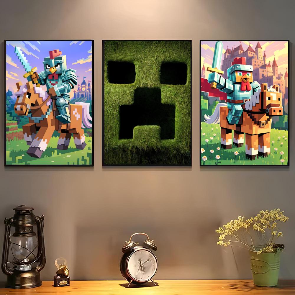 Art Craft Bar - Plakat z grą Mine-c-crafts, samoprzylepna, wodoodporna