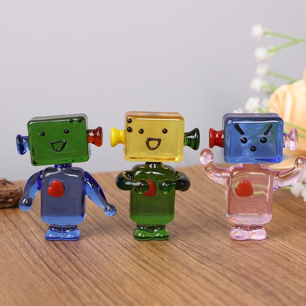 Art Craft Robot - Unikalne Kolorowe Ozdoby Robotów z Twarzą,