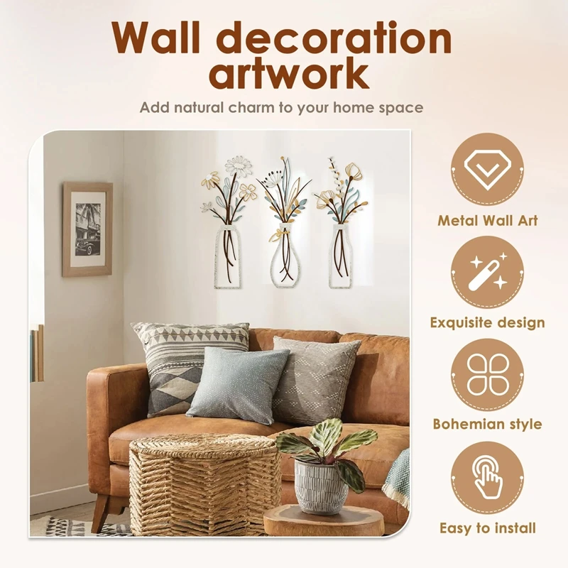 3 szt. Metalowe kwiaty, dekora – Art Craft Room recenzja i cena