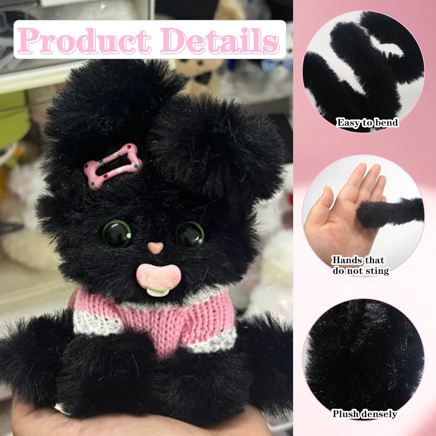 4Pcs Black Pipe Cleaner Craft  – Art Craft Jumbo recenzja i cena